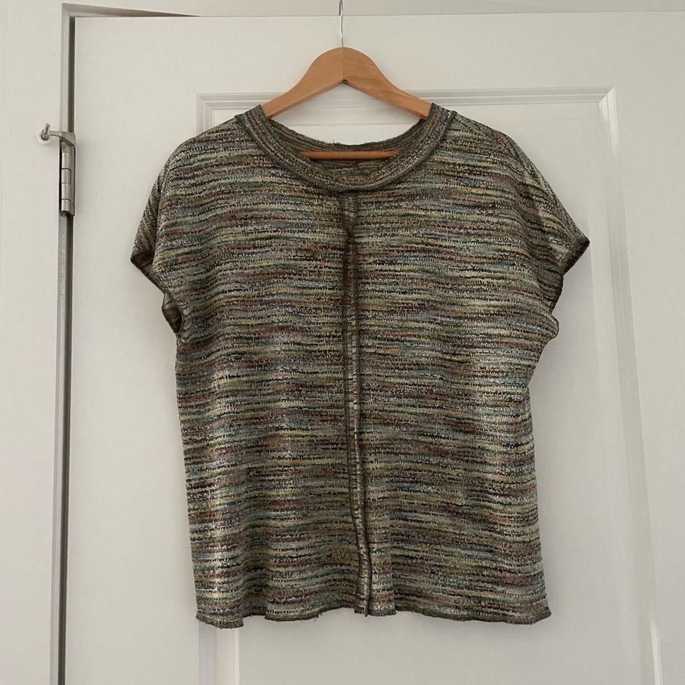 Linda Lundstrom Muticolored Rainbow Knit Jacket Sweater Set Lagenlook - Picture 3 of 9